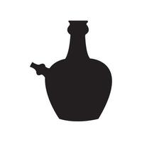 A black and white illustration of a wine bottle vector