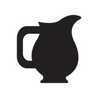 A black and white illustration of a pitcher vector