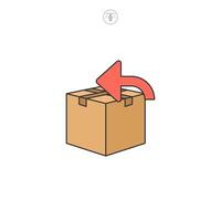 Box package return or Exchange icon symbol illustration isolated on white background vector