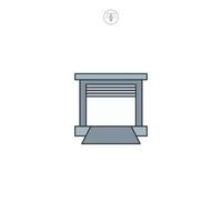 Loading Dock, Warehouse icon symbol illustration isolated on white background vector