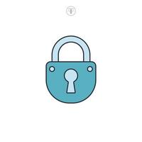Secure Lock, Security system icon symbol illustration isolated on white background vector
