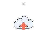 Cloud Upload icon symbol illustration isolated on white background vector