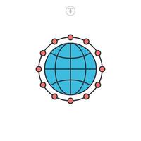 Network Globe icon symbol illustration isolated on white background vector