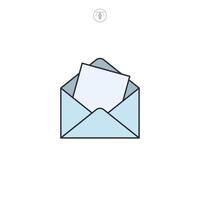 Newsletter, envelope, mail icon symbol illustration isolated on white background vector