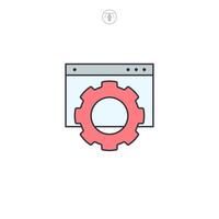 Network setting, options, progress bar icon symbol illustration isolated on white background vector