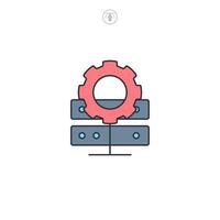 Database setting icon symbol illustration isolated on white background vector