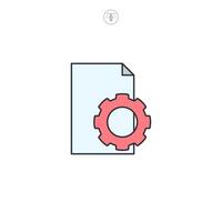File configuration and document settings icon symbol illustration isolated on white background vector