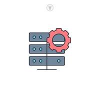 database setting icon symbol illustration isolated on white background vector
