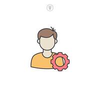 User settings, Account setting icon symbol illustration isolated on white background vector