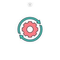 Update setting, software data synchronize icon symbol illustration isolated on white background vector