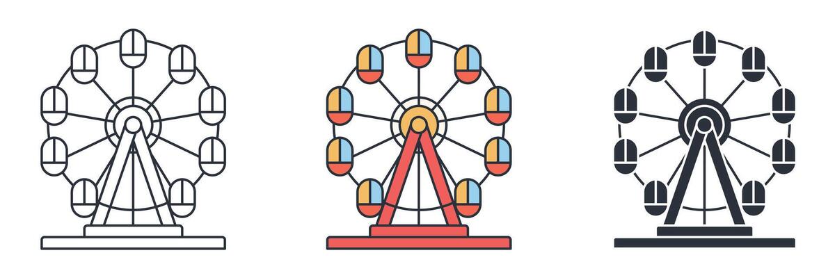 Ferris Wheel icon symbol illustration isolated on white background