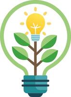 Creative business lightbulb with tree symbolizing eco-friendly innovation vector