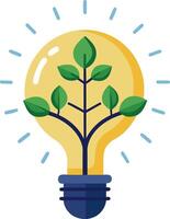Creative business lightbulb with tree symbolizing innovation and sustainability vector
