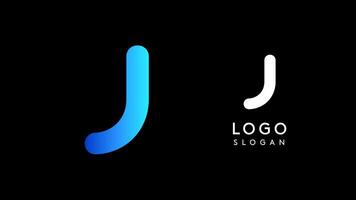 Minimalist geometric letter J, bold rounded icon style, futuristic cyber logotype for digital tech branding, EDM event, modern science and sci-fi technology identity. illustration vector