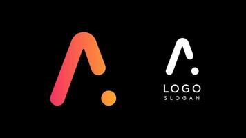 Minimalist geometric letter A, bold rounded icon style, futuristic cyber logotype for digital tech branding, EDM event, modern science and sci-fi technology identity. illustration vector