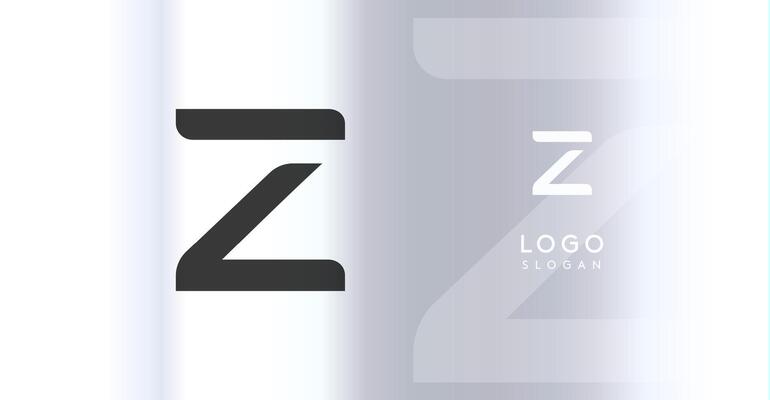 Bold futuristic logo monogram, sleek minimalistic letter Z for innovative tech company, science bio lab, sport label, futuristic and cosmic inspired designs. illustration.