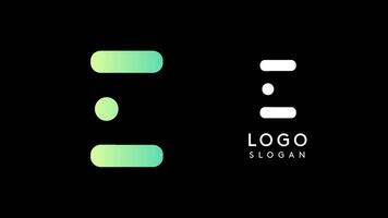 Minimalist geometric letter E, bold rounded icon style, futuristic cyber logotype for digital tech branding, EDM event, modern science and sci-fi technology identity. illustration vector