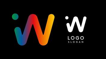 Minimalist geometric letter W, bold rounded icon style, futuristic cyber logotype for digital tech branding, EDM event, modern science and sci-fi technology identity. illustration vector