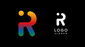 Minimalist geometric letter R, bold rounded icon style, futuristic cyber logotype for digital tech branding, EDM event, modern science and sci-fi technology identity. illustration vector