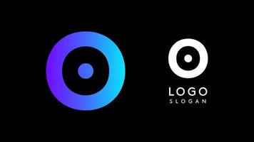 Minimalist geometric letter O, bold rounded icon style, futuristic cyber logotype for digital tech branding, EDM event, modern science and sci-fi technology identity. illustration vector