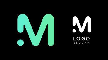 Minimalist geometric letter M, bold rounded icon style, futuristic cyber logotype for digital tech branding, EDM event, modern science and sci-fi technology identity. illustration vector