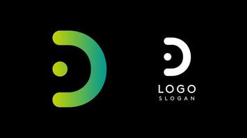Minimalist geometric letter D, bold rounded icon style, futuristic cyber logotype for digital tech branding, EDM event, modern science and sci-fi technology identity. illustration vector