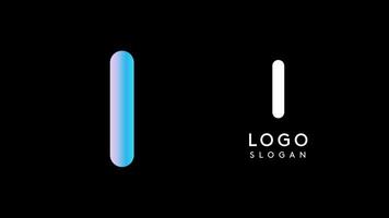 Minimalist geometric letter I, bold rounded icon style, futuristic cyber logotype for digital tech branding, EDM event, modern science and sci-fi technology identity. illustration vector