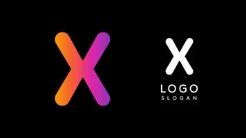 Minimalist geometric letter X, bold rounded icon style, futuristic cyber logotype for digital tech branding, EDM event, modern science and sci-fi technology identity. illustration vector