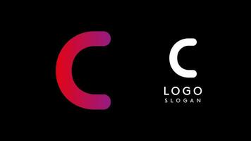 Minimalist geometric letter C, bold rounded icon style, futuristic cyber logotype for digital tech branding, EDM event, modern science and sci-fi technology identity. illustration vector