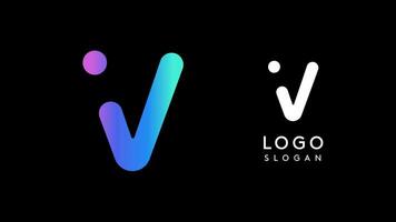 Minimalist geometric letter V, bold rounded icon style, futuristic cyber logotype for digital tech branding, EDM event, modern science and sci-fi technology identity. illustration vector