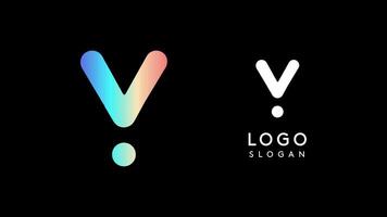 Minimalist geometric letter Y, bold rounded icon style, futuristic cyber logotype for digital tech branding, EDM event, modern science and sci-fi technology identity. illustration vector