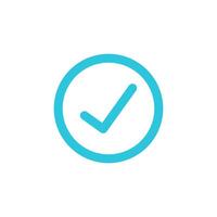 Ok, tick check mark icon. Isolated on white background. From blue icon set. vector