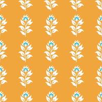 a pattern with flowers on an orange background vector