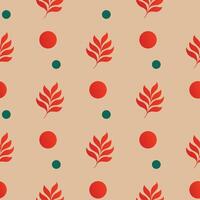 a pattern with flowers on an beige background vector