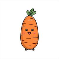 A cartoon carrot with a smile on its face vector
