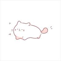 A cute little cat is lying on its side vector