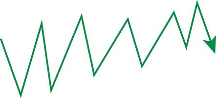 A green arrow pointing up on a white background vector
