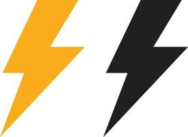 Two lightning bolts with black and yellow colors vector