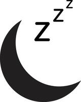 A black and white crescent with the word zzz on it vector