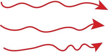 Three red arrows pointing in different directions vector