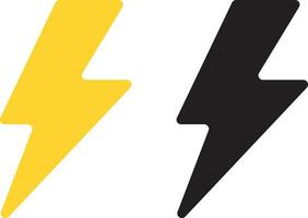 Two lightning bolts with yellow and black vector