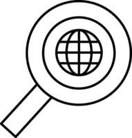 Magnifying global network icon vector