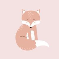 Fox in the Scandinavian style. Hand drawn illustration vector