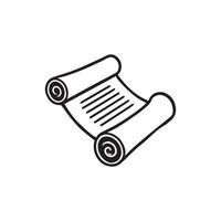 A scroll icon in black and white vector