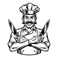 Chef with knife vector