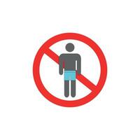 The design of the no topless warning templete. vector