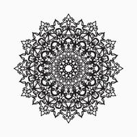 A black and white drawing of a circular design vector