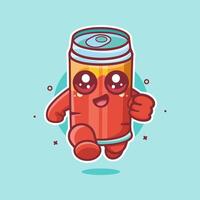happy drink can animal character mascot running isolated cartoon in flat style design vector