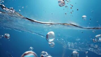 Underwater View with Air Bubbles and Rippling Surface video