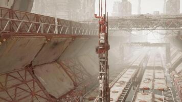 Old oil terminal in ruins, marked by decay and neglect in a desolate landscape video